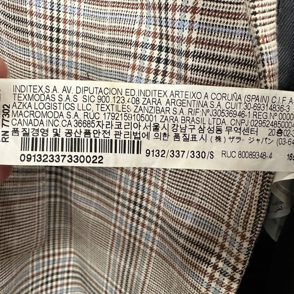 Zara Blazer Womens Plaid One button Pockets Academia , sz S * read - Picture 5 of 6